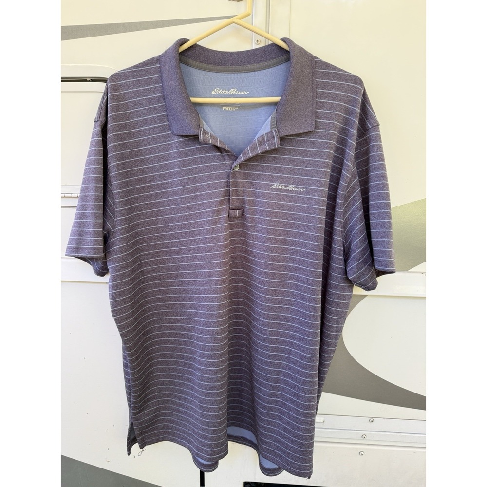 Eddie Bauer Men's Polo Golf Shirt Size XL Purple And Gray - Picture 1 of 4